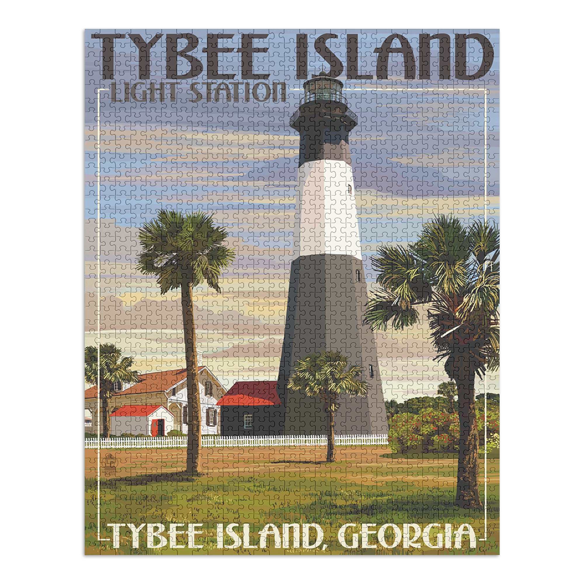 1000 Piece Jigsaw Puzzle - Tybee Island Light Station Georgia | 19x27 Inch Challenging Puzzle for Adults & Family | Made in USA | Perfect for Relaxation, Family Bonding & Home Decor