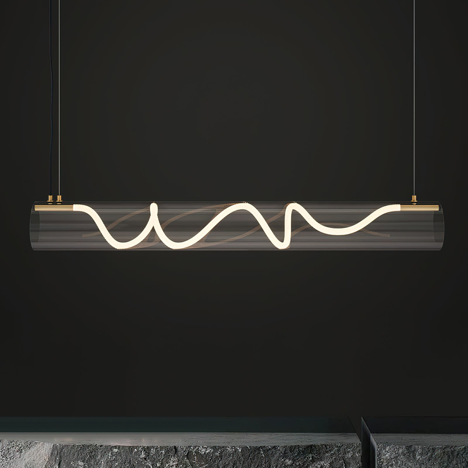 Alexandra Linear Pendant Light - Modern Minimalist Hanging Fixture for Kitchen Island, Dining Room & Bedroom Lighting | Dimmable LED Chandelier for Home Decor