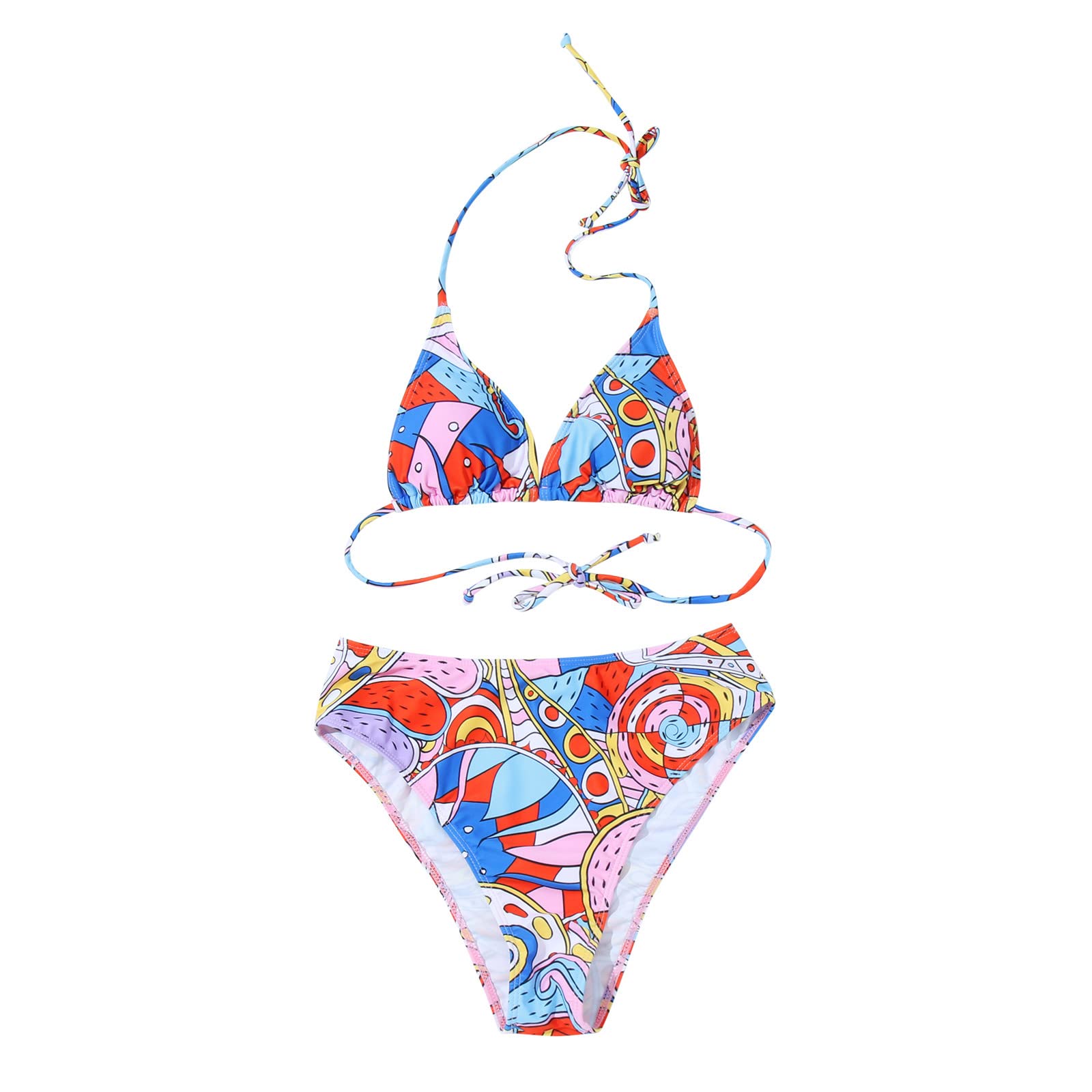 Women's Push-Up Bandeau Bikini Set - Brazilian High Waist Swimwear, Plus Size Bathing Suit with Sunflower Print (Blue, XL) | Perfect for Beach Vacations, Pool Parties & Summer Getaways
