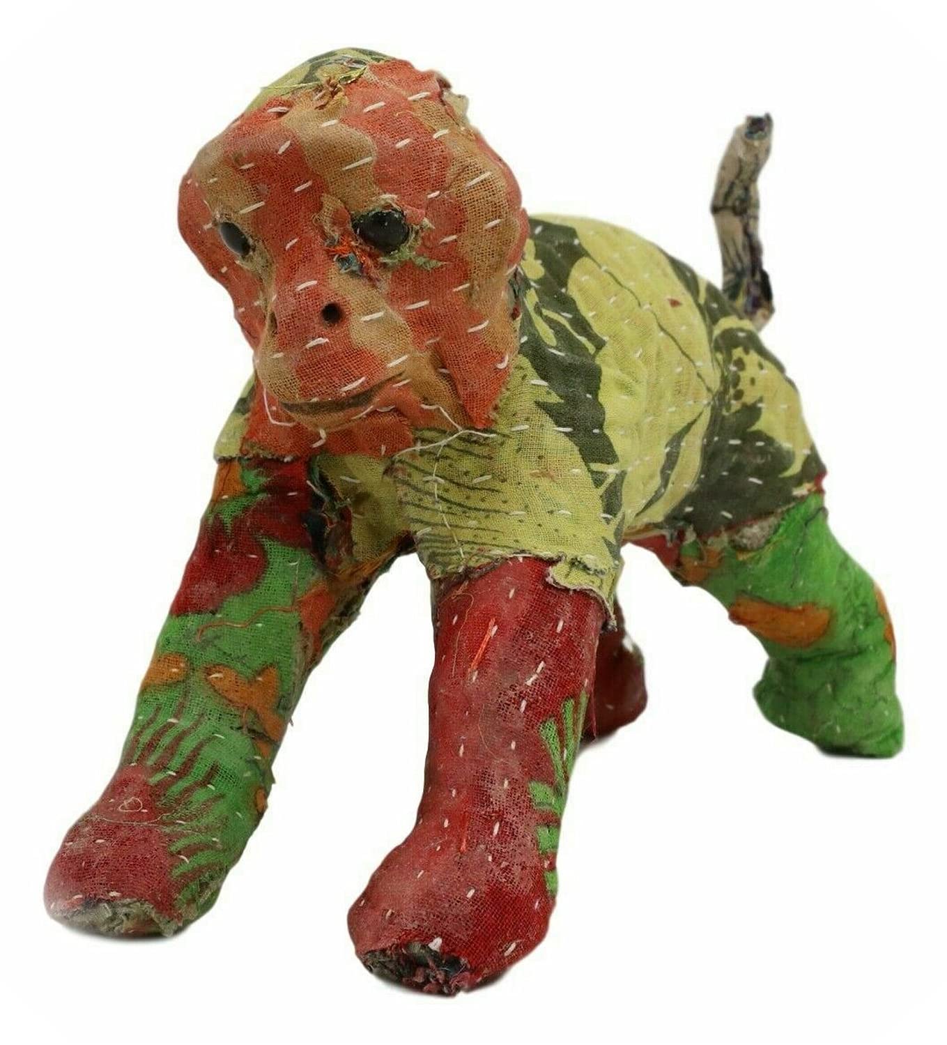 Handmade Colorful Sari Fabric Jungle Monkey Paper Mache Figurine - Unique Home Decor Gift for Birthdays & Housewarming (EB-1426GIF) | Perfect for Boho Home Accents, Nursery Decor, and Tropical Theme Parties