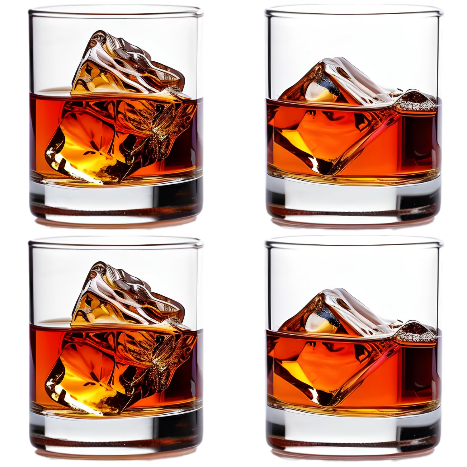Premium Ravenscroft Crystal Whiskey Decanter Set - 34oz Hand-Blown Lead-Free European Crystal Decanter with 4 Double Old Fashioned Glasses (11oz Each) - Elegant Gift Box for Whiskey Lovers, Home Bar & Special Occasions