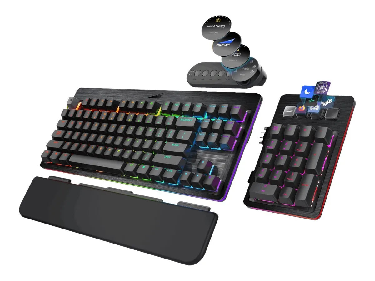 Everest Max Modular Gaming Mechanical Keyboard - RGB Backlit, Hot-Swappable Switches, Customizable Layout for PC, Mac, PS5 - Perfect for Esports, Streaming & Office Work