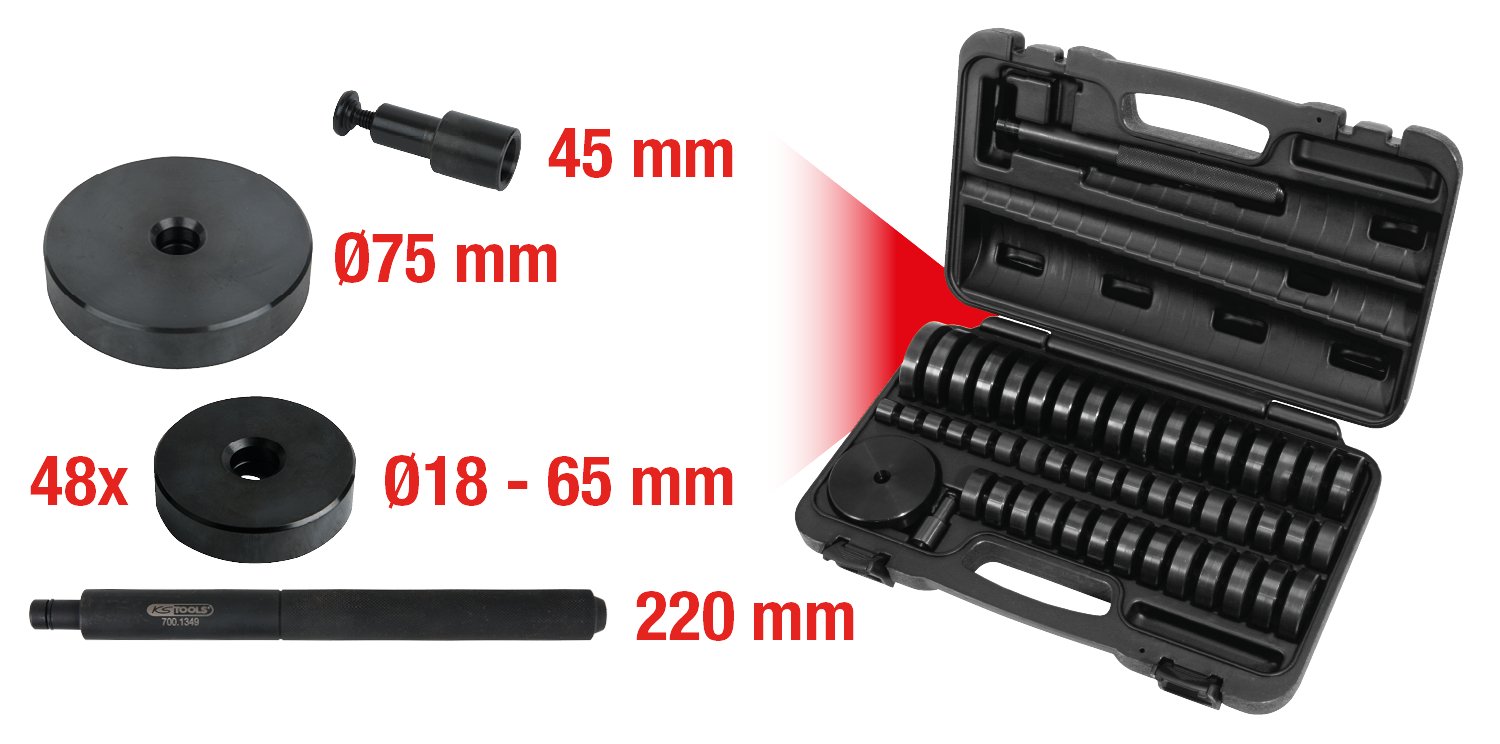 KS Tools 700.1350 - 51pc Bearing & Bush Puller Set for Auto Repair
