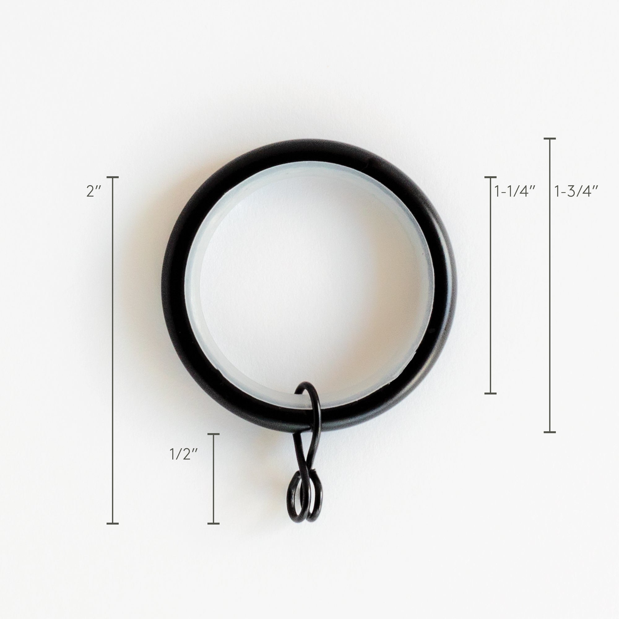 Premium Drapery Rings Set of 8 - Heavy Duty Curtain Hooks for Drapes & Sheers - Perfect for Living Room, Bedroom & Window Decor