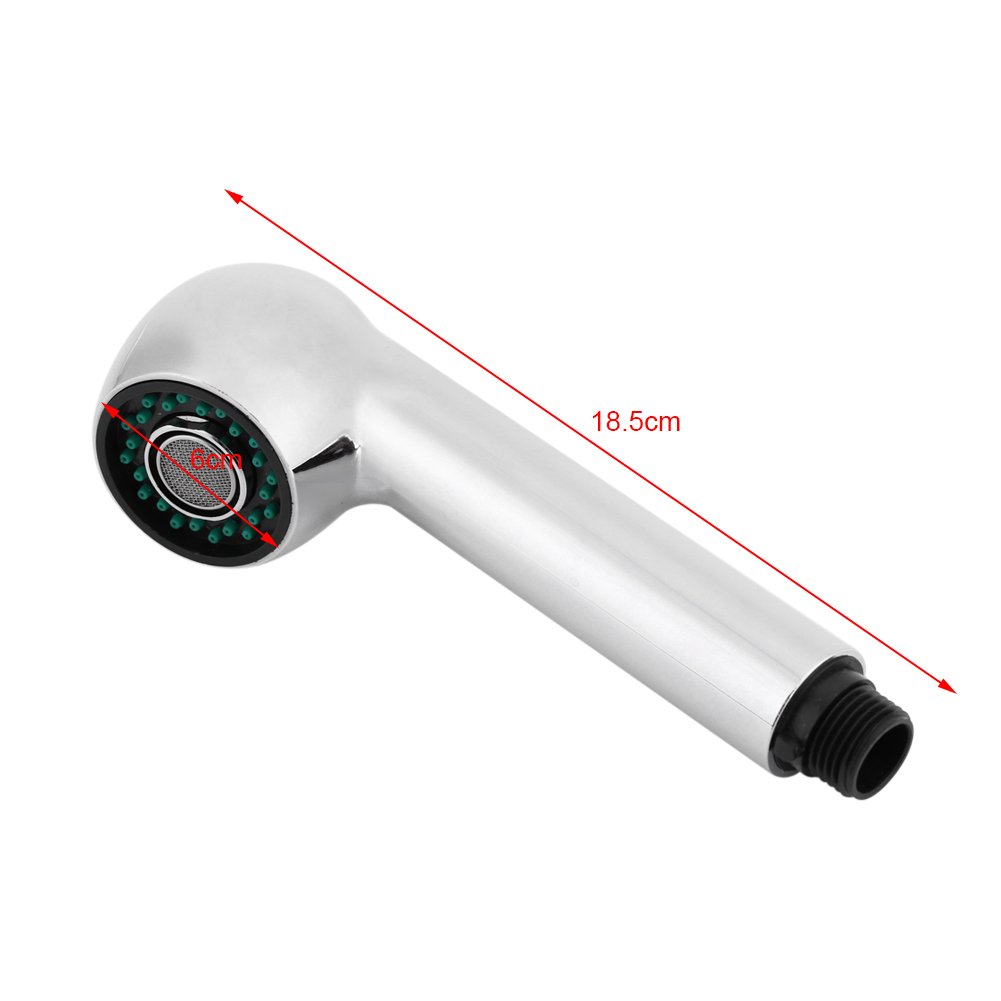 Pull Out Spray Head Replacement - Polished Chrome Faucet Sprayer for Kitchen & Bathroom Sink - Perfect for Washing Dishes, Cleaning Vegetables, and Rinsing Sinks