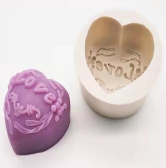 MATIN IMPEX Heart-Shaped Silicone Candle Molds for DIY Candles - 3D Honeycomb Design, Reusable & Flexible Purple Candle Making Molds - Perfect for Valentine's Day, Wedding Decor & Home Crafting