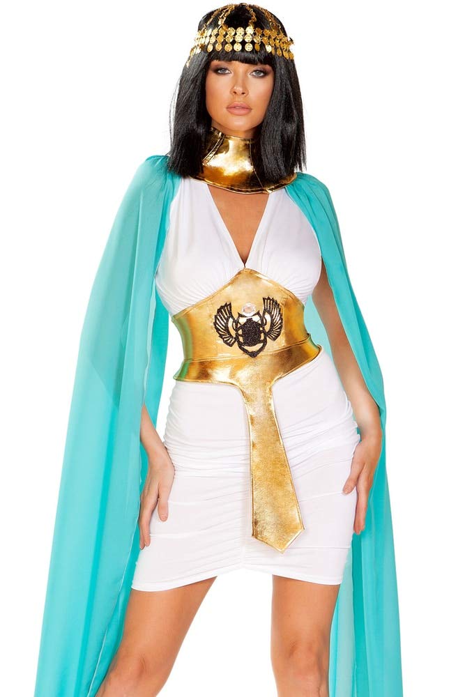 Egyptian Warrior Queen Costume Set - 3 Piece Roman Gladiator Outfit for Women | Halloween, Cosplay, Themed Parties & Historical Reenactments