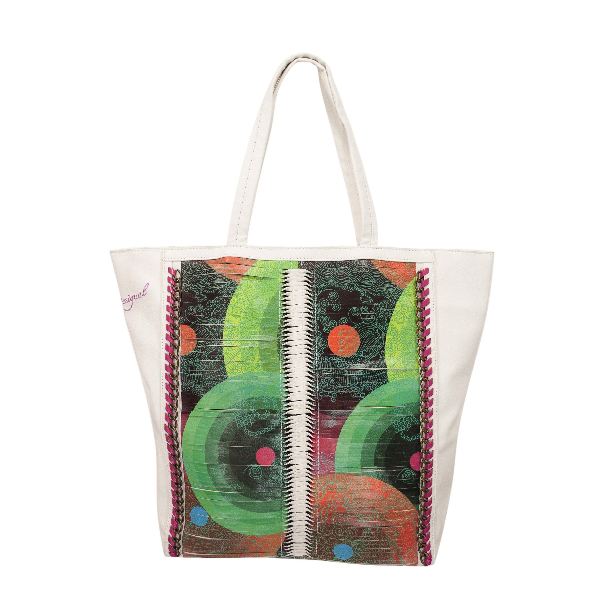 Desigual Chain Me Shopping Travel Tote Bag - Stylish & Spacious Women's Shoulder Bag for Shopping, Work & Travel | Perfect for Daily Commute, Office & Weekend Getaways