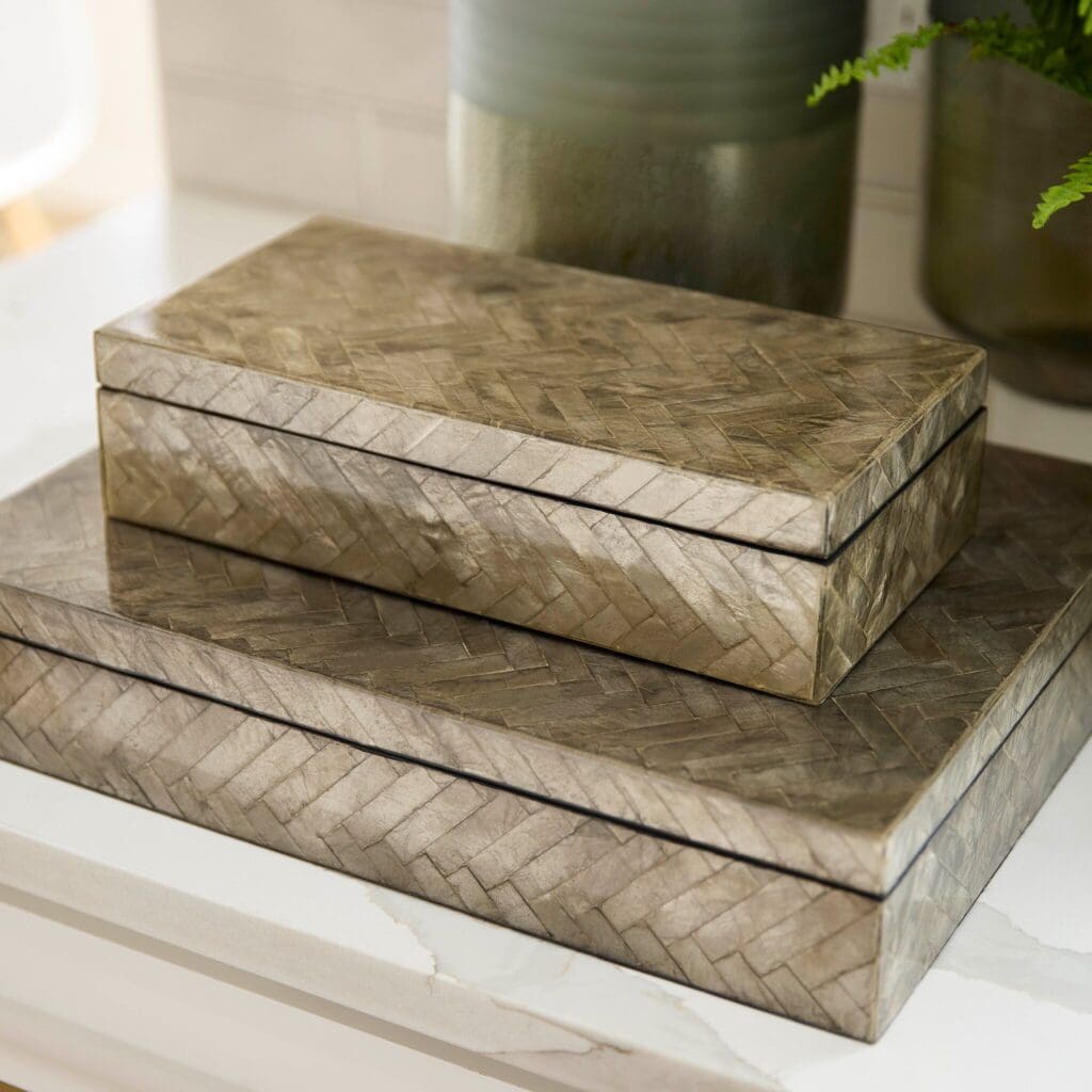Cyan Design 11685 Triton Large Rectangle Decorative Box in Smoke Finish - Perfect for Home Decor, Gift Wrapping & Storage Solutions