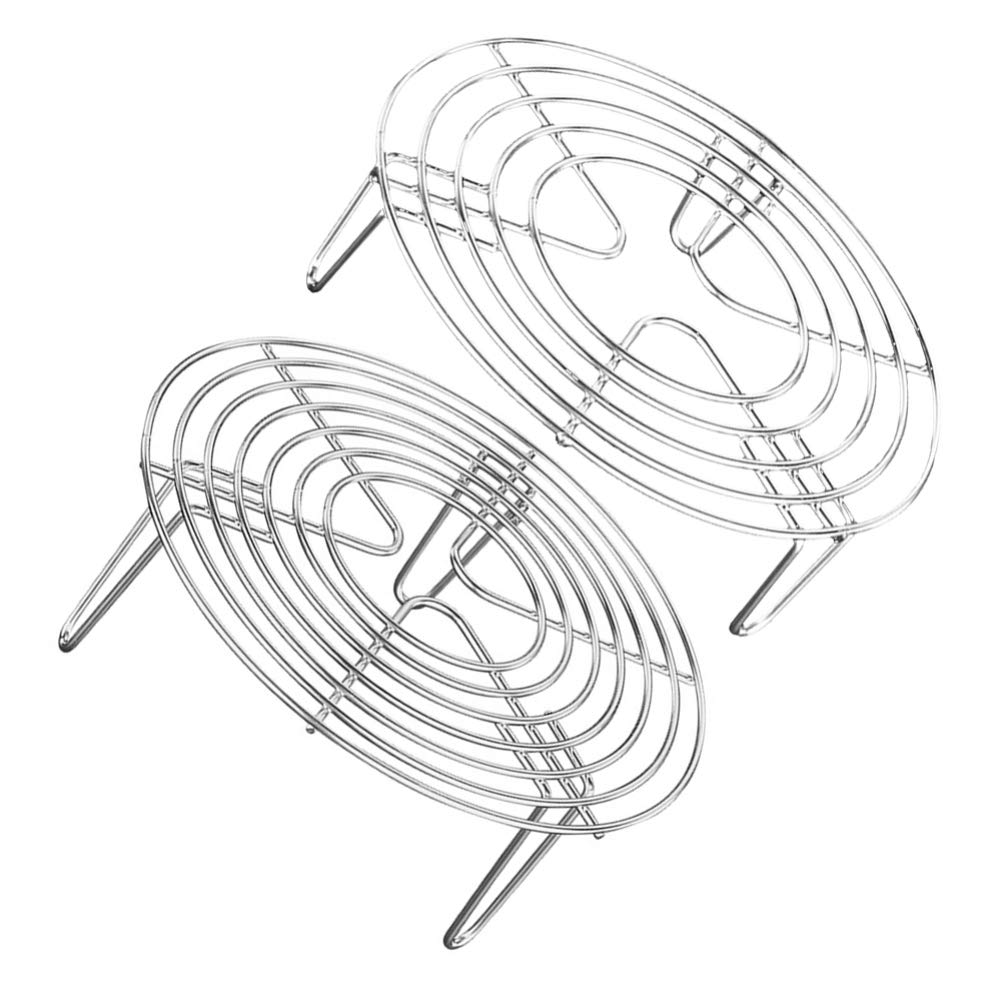2-Pack Stainless Steel Egg Steamer Rack - Heavy Duty Steamed Egg Holder, Baking & Cooling Stand for Kitchen - Perfect for Steaming Eggs, Dumplings & Vegetables - Durable Kitchen Gadget for Home Use