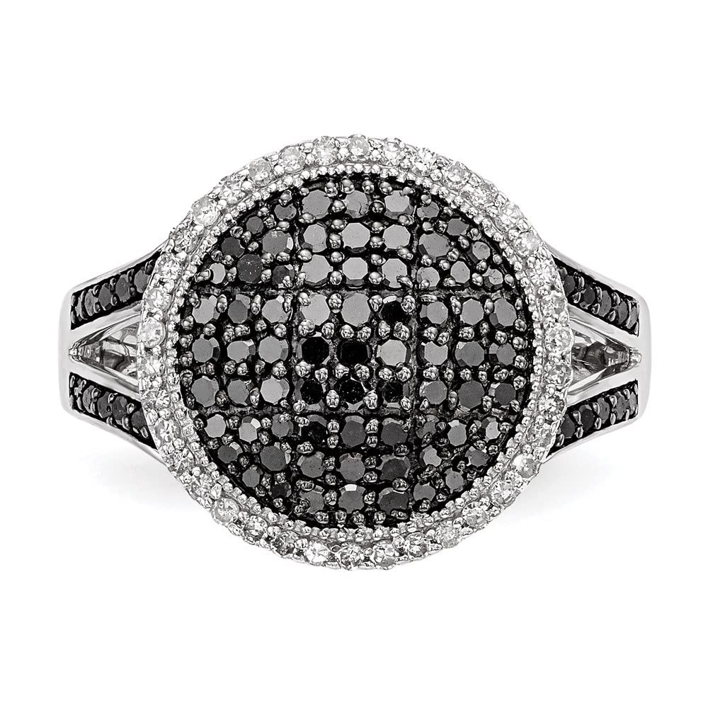 925 Sterling Silver 0.77ct Black & White Diamond Ring for Women | Elegant Wedding, Engagement & Anniversary Jewelry Gift | Diamond2Deal