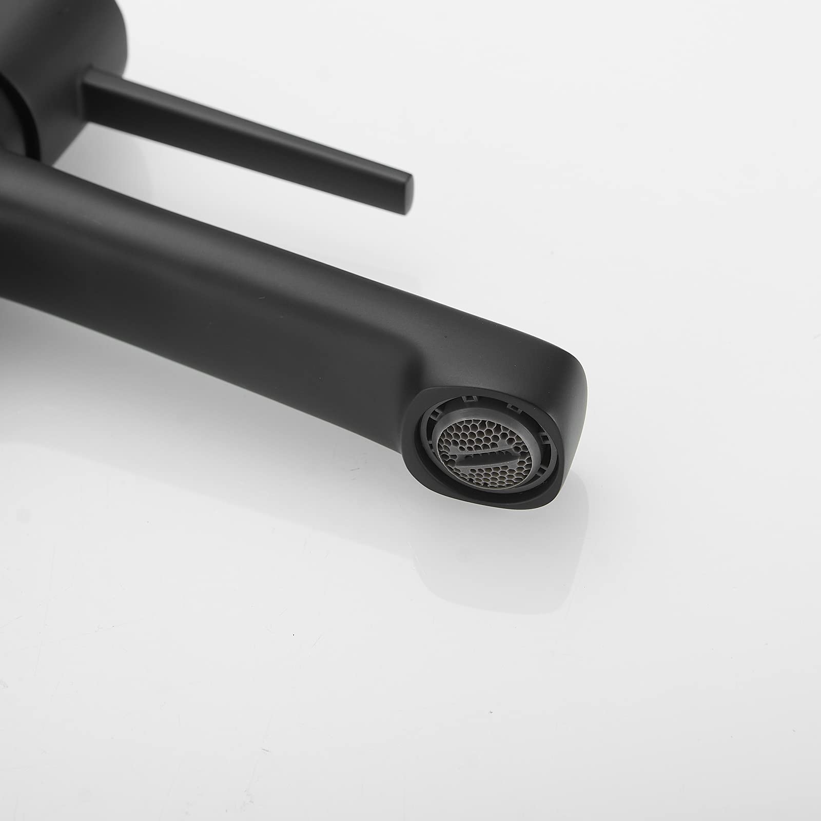 Matte Black Brass Bathroom Faucet with Pop-Up Drain - for Sink Basin & Lavatory