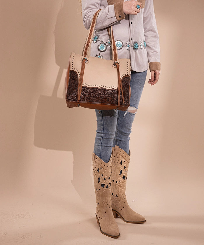 Montana West Leather Concealed Carry Tote Bag Set - Premium Gun Concealment Purse for Women | Perfect for Everyday Carry, Travel & Outdoor Activities