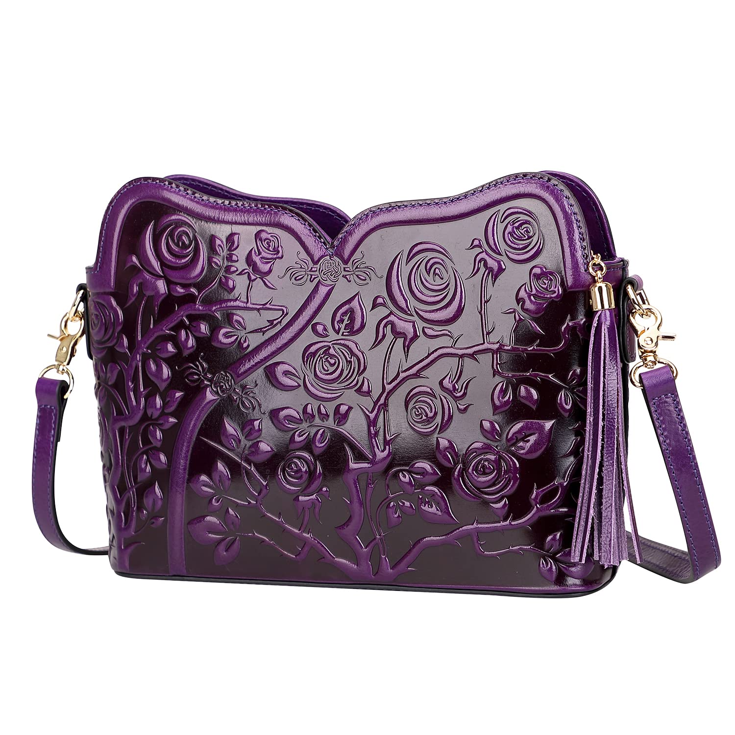 PIJUSHI Designer Leather Handbags for Women - Floral Crossbody Shoulder Bags & Clutch Purse - Perfect for Work, Date Night & Special Occasions