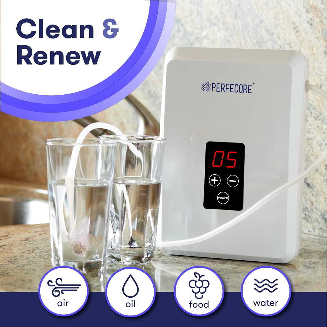 600mg/Hour Water Ozonator Machine with Diffuser Stones & Timer - Odor Eliminator for Home, Kitchen, Fruits & Vegetables - Fresh Water Purifier for Drinking, Cleaning, and Food Sanitizing