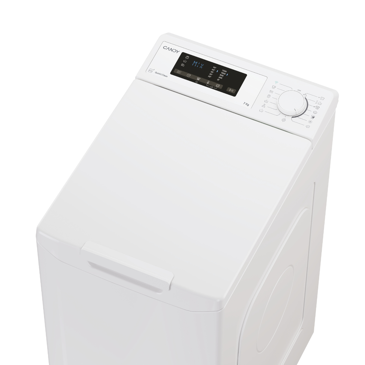 CANDY TCA273D3 S Top Load Washing Machine - 7kg Capacity, Energy Efficient, Quiet Operation for Apartments & Small Homes - Perfect for Laundry Rooms, Dorms & Compact Spaces