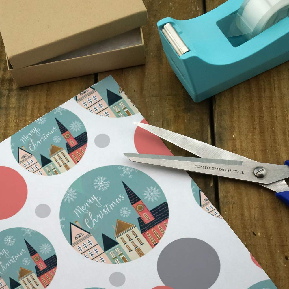 Christmas Village Gift Wrap Wrapping Paper Roll - Festive Holiday Scenes for Present Wrapping - Perfect for Christmas Gifts, Party Decorations & Home Holiday Decor