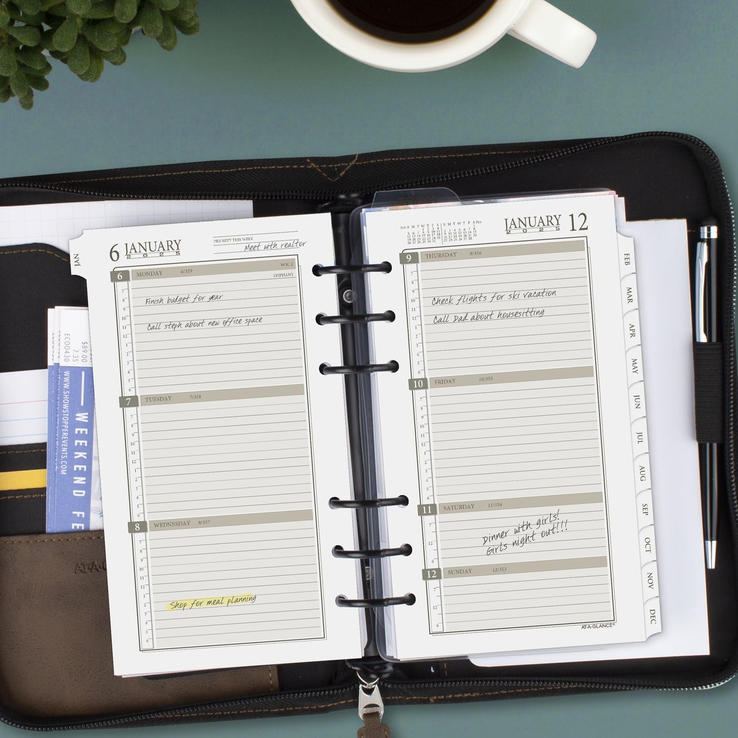 AT-A-GLANCE 2025 Weekly & Monthly Planner Refill - 3.75