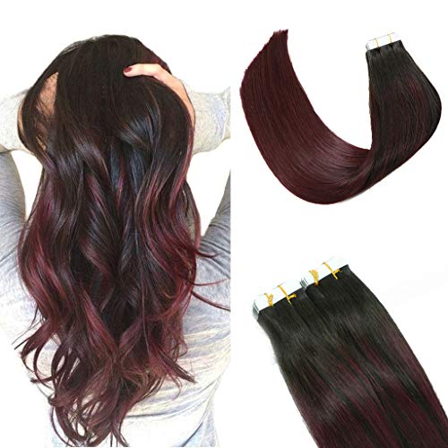 Natural Black Ombre Wine Red