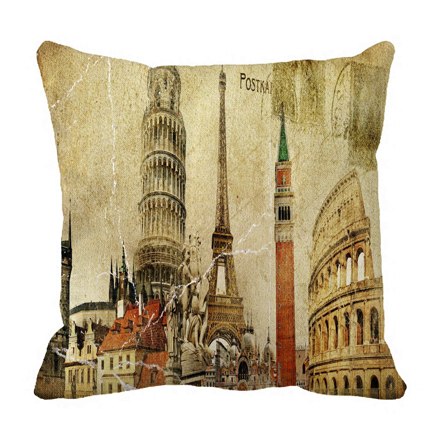 ECZJNT European Holidays Pillow Cover 20x20 Inch - Festive Christmas Decorative Cushion Case for Sofa, Bed & Home Decor