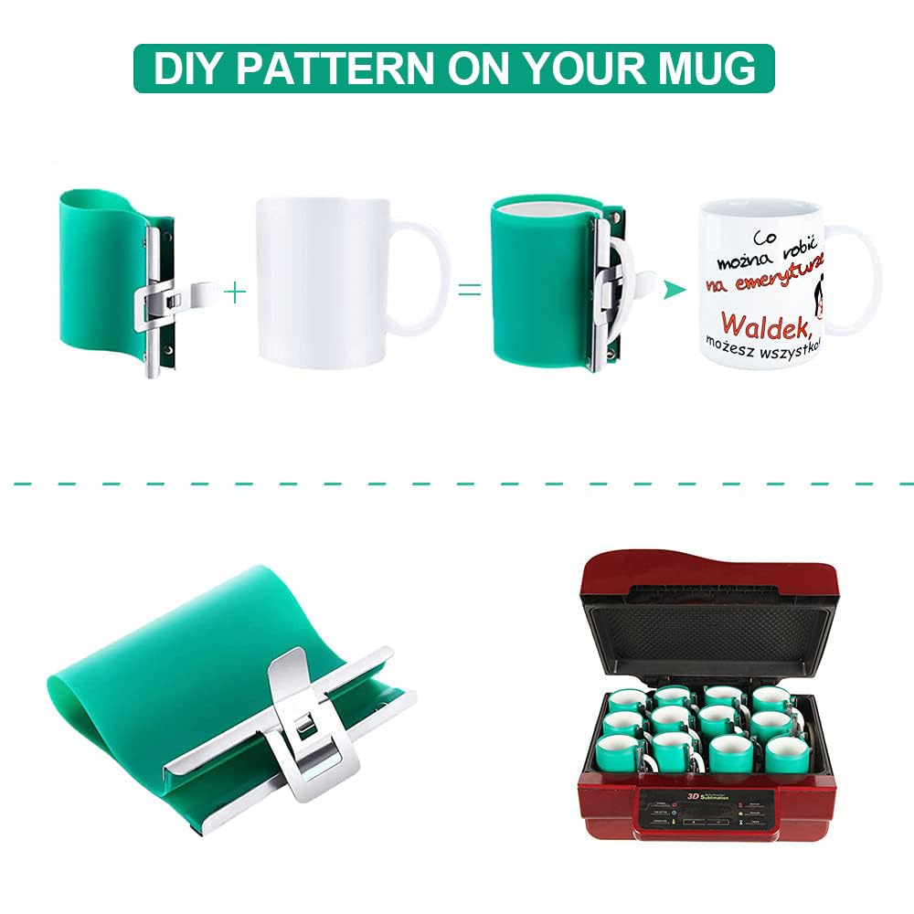 3D Sublimation Silicone Mug Wrap for Oven - Heat Press for 11oz & 15oz Tumblers (2 Pack Mixed) - Perfect for DIY Custom Drinkware & Personalized Gifts