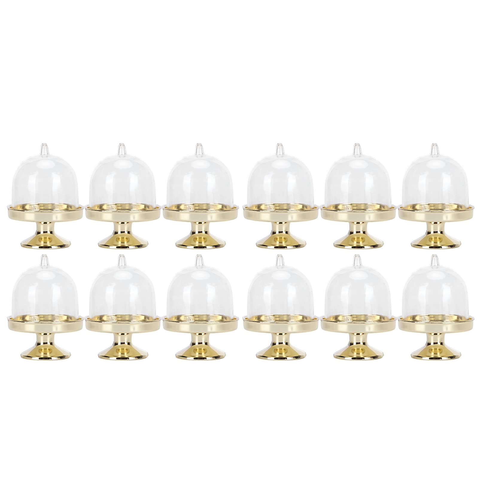 12-Piece Mini Candy Box Set with Lid - Gold Cake Stand & Cupcake Display Plates for Parties, Weddings, Baby Showers | Elegant Candy Serving Trays for Dessert Tables & Buffets