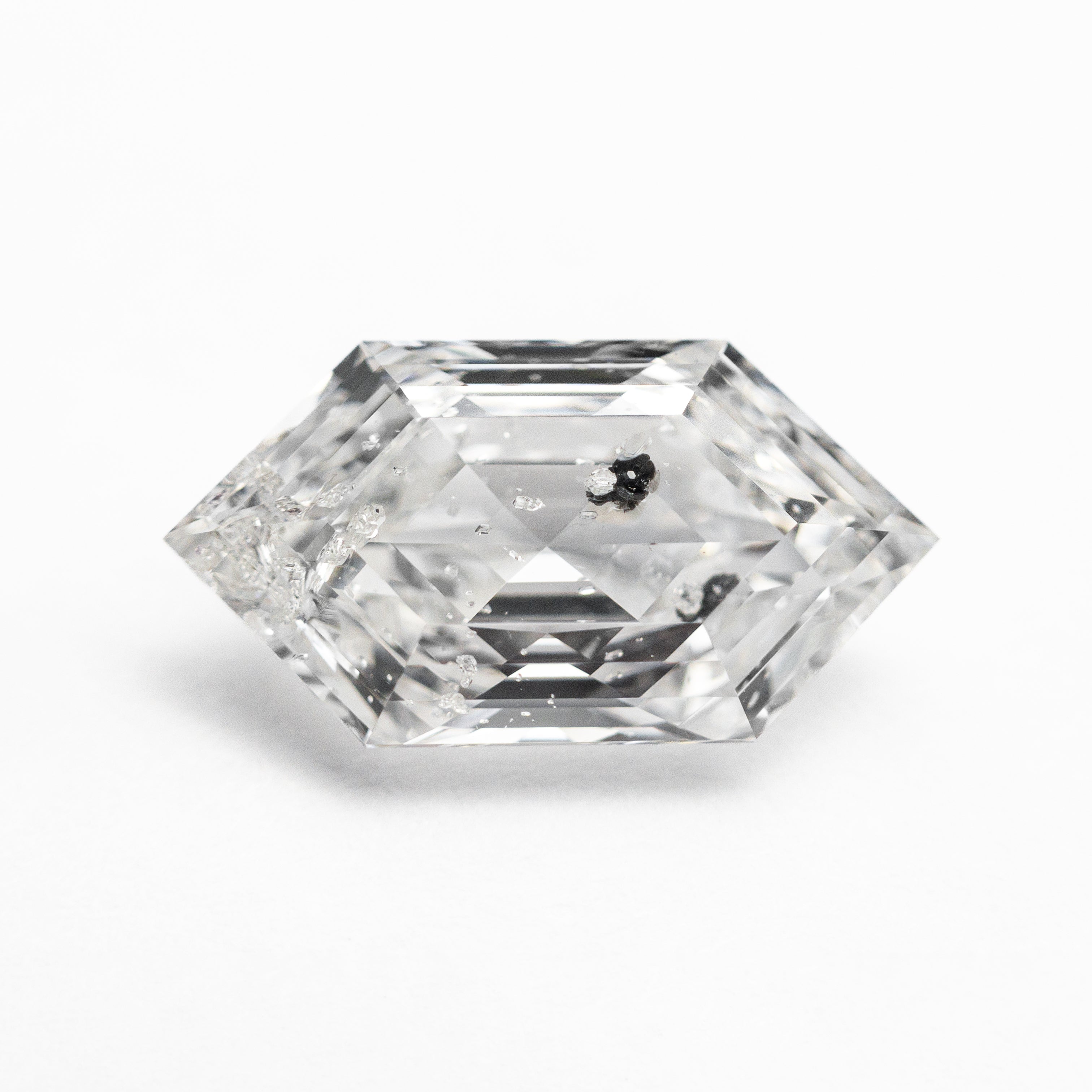 2.19ct Hexagon Step Cut Loose Diamond - 11.95x6.31x3.94mm I1 F Color for Jewelry Making & Engagement Rings