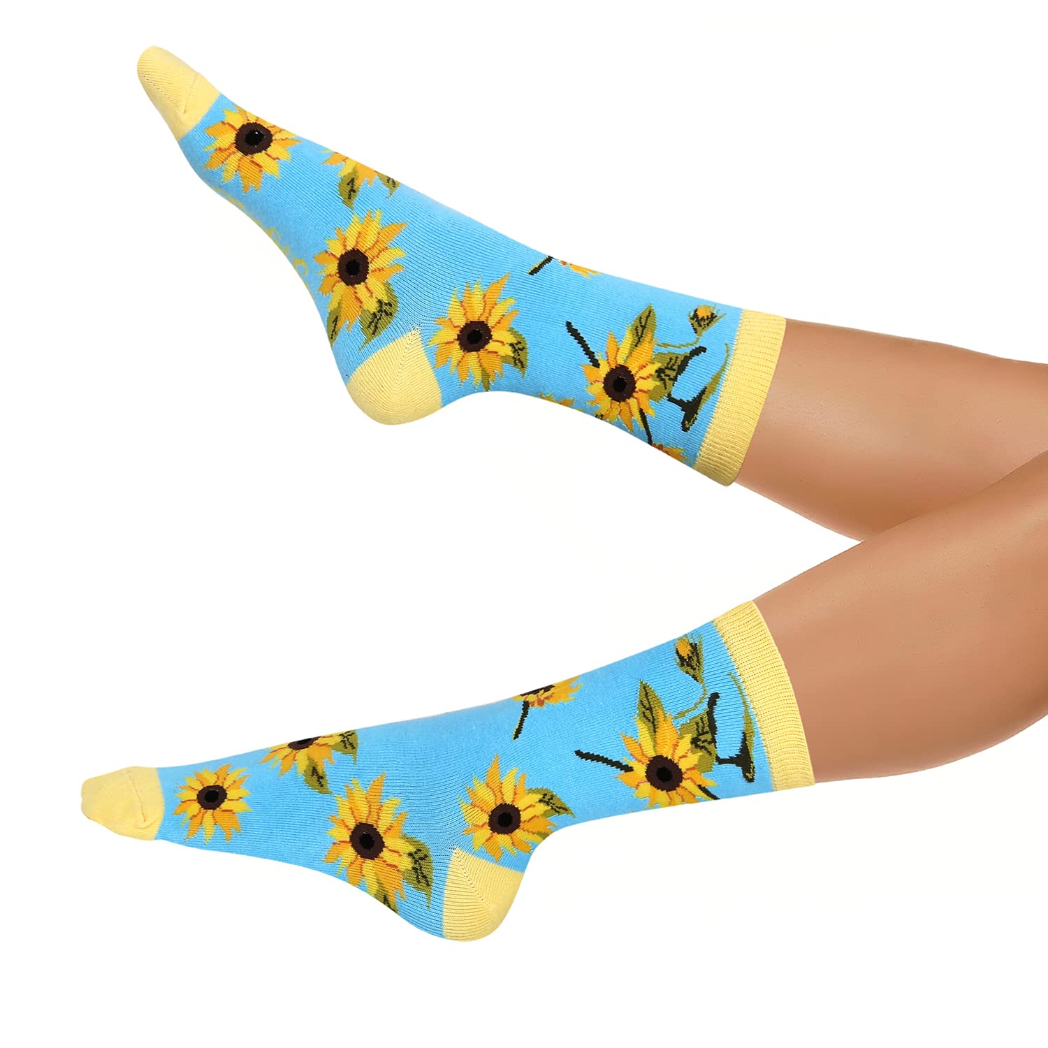 Benefeet Women's Funny Animal Crew Socks - Cute Floral Cotton Socks for Casual Wear