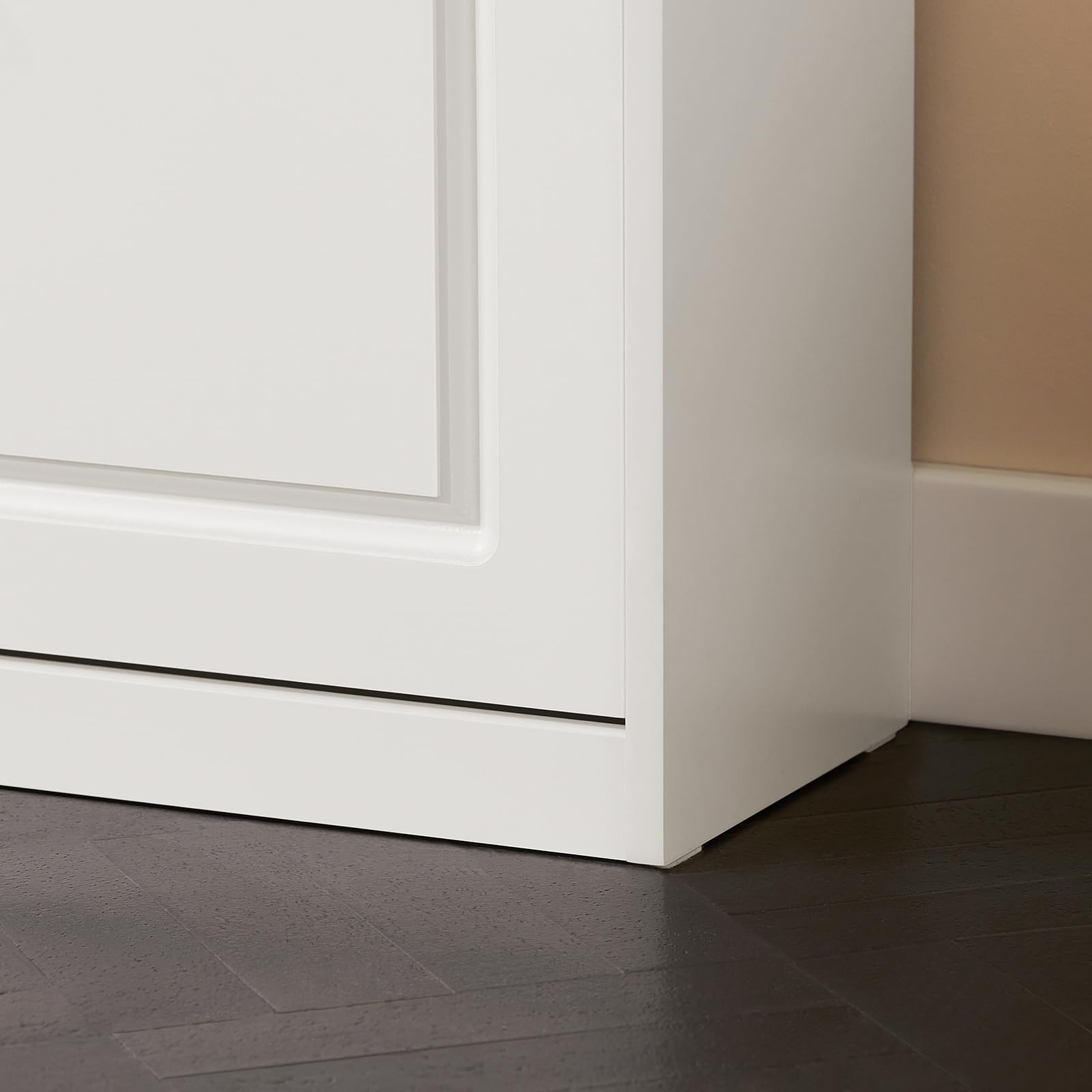 White Narrow Shoe Storage Bench with Cushion - 2-Tier Flip-Drawer Entryway Shoe Cabinet for Hallway, Closet & Mudroom Organization (FSR82-L-W) - Perfect for Small Spaces & Home Entry Organization