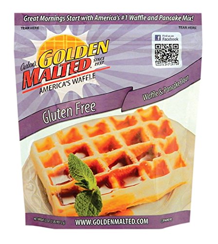 Carbon's Golden Malted Gluten Free Waffle and Pancake Mix - 32oz (2lb) | All-Natural Breakfast Mix for Fluffy Waffles & Pancakes | Perfect for Family Brunch, Camping & Holiday Breakfasts