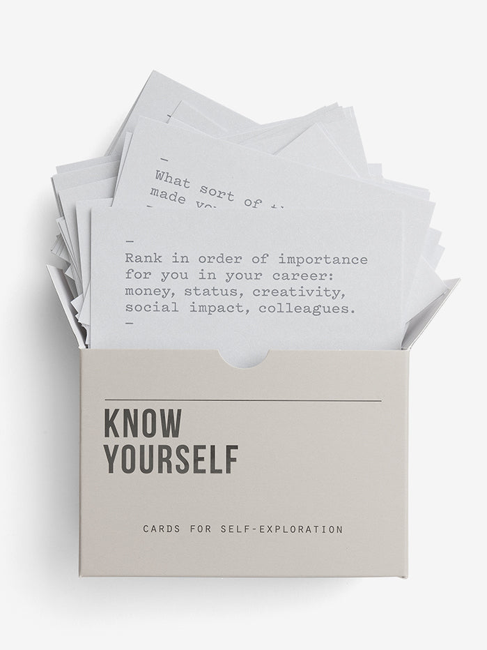 Know Yourself Prompt Cards by The School of Life - Self-Discovery & Reflection Tool for Personal Growth, Therapy Sessions, and Journaling Exercises