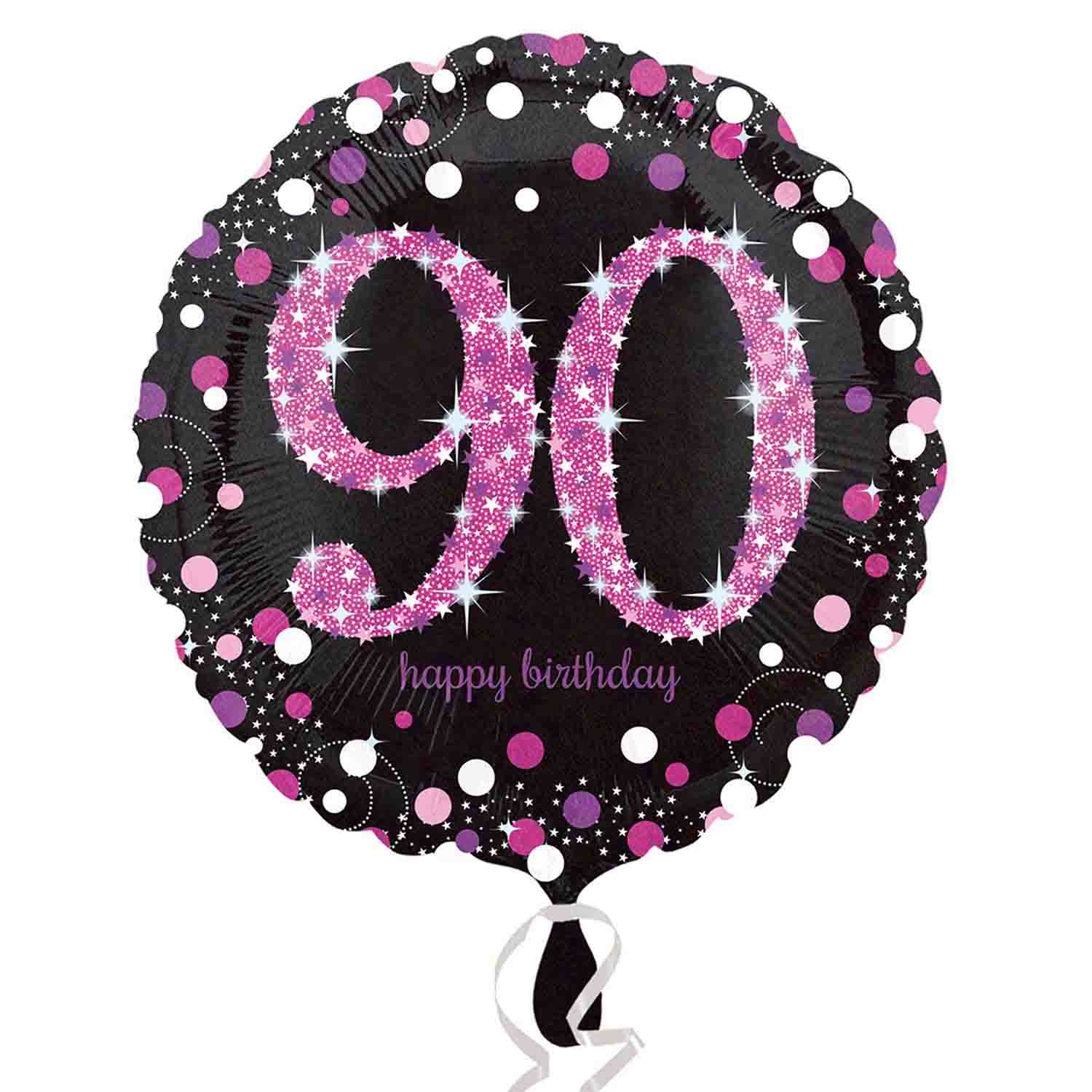45cm Standard Holographic Pink Celebration 90 Balloon - Perfect for Birthday Parties, Baby Showers & Special Events