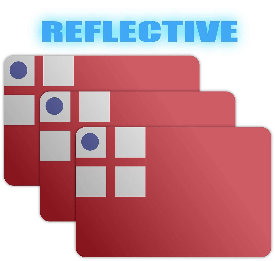 3M Reflective NE Endicott Flag Stickers - Safety Decals for Helmets & Bikes
