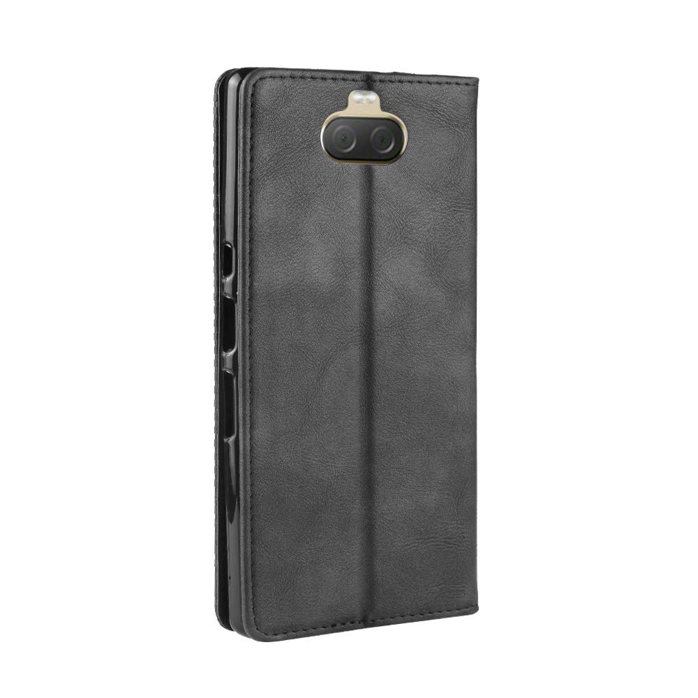 Magnetic Buckle Retro Leather Flip Phone Case for Sony Xperia 10 Plus - Horizontal Flip Cover with Card Slots, Wallet & Holder | Perfect for Daily Use, Travel & Business Meetings