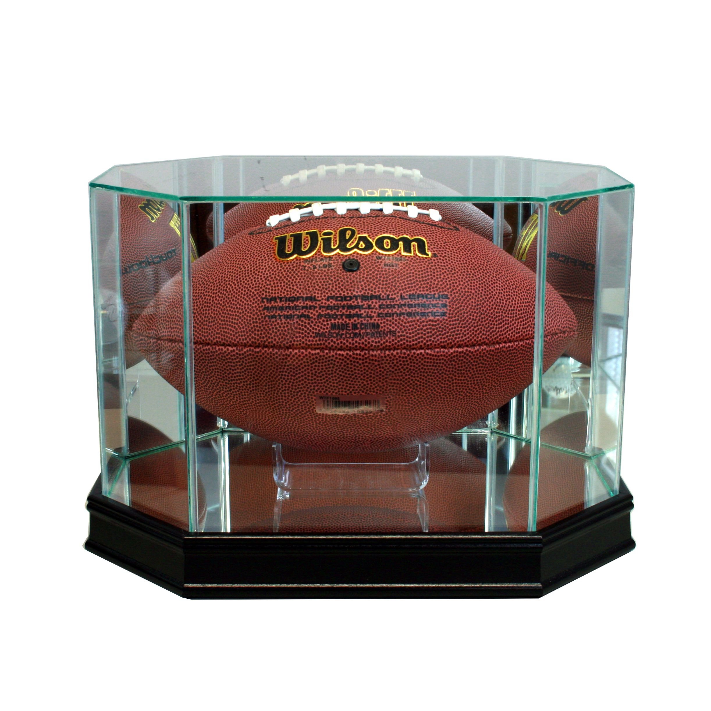 Premium Octagon Football Display Case - Perfect for Showcasing Autographed Footballs, Collectibles & Memorabilia - Ideal for Home, Office & Sports Fan Gifts