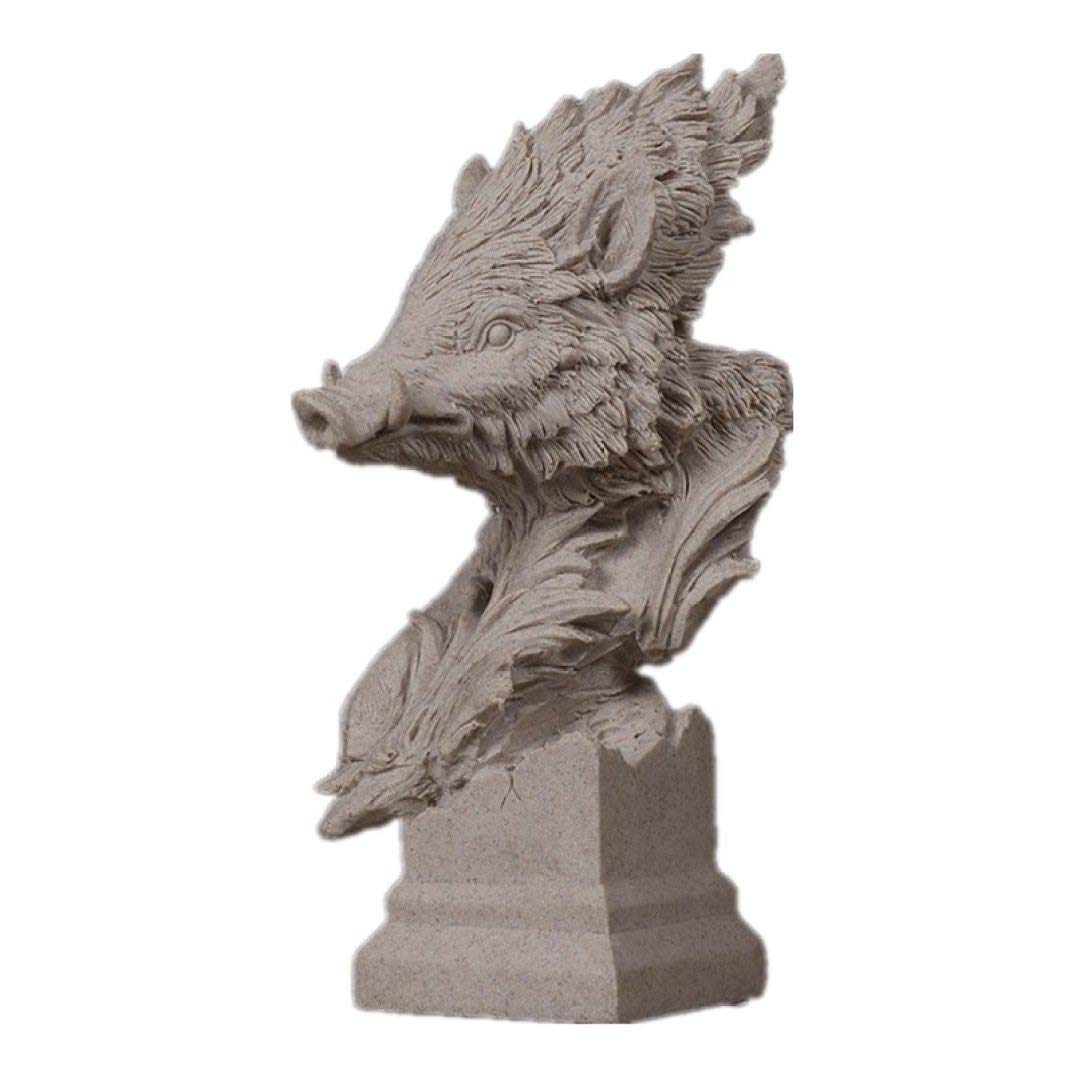 JDSHSO Sandstone Lion, Wolf, Eagle & Horse Head Bust Statues - Modern Animal Figurine Resin Crafts for Home & Office Decor | Perfect for Bookshelf, Mantel & Gift Giving