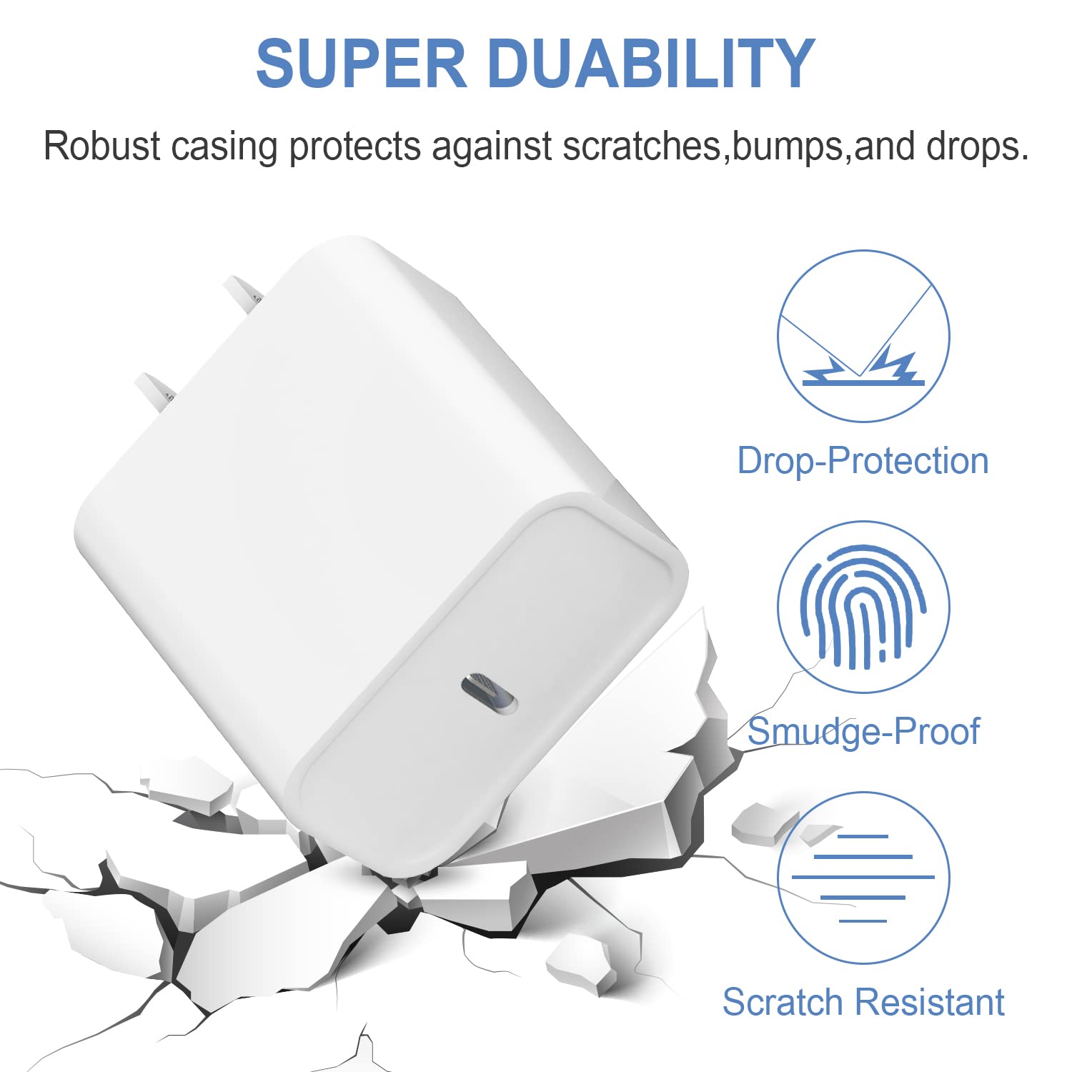Fast Charging 20W USB-C Charger 3-Pack with 6FT Cables - Compatible with iPhone 14/13/12/11 Series, iPad - Quick Charge for iPhone 14 Pro Max/13 Pro/12 Mini/11 Pro Max/XS - Perfect for Home, Office & Travel Use