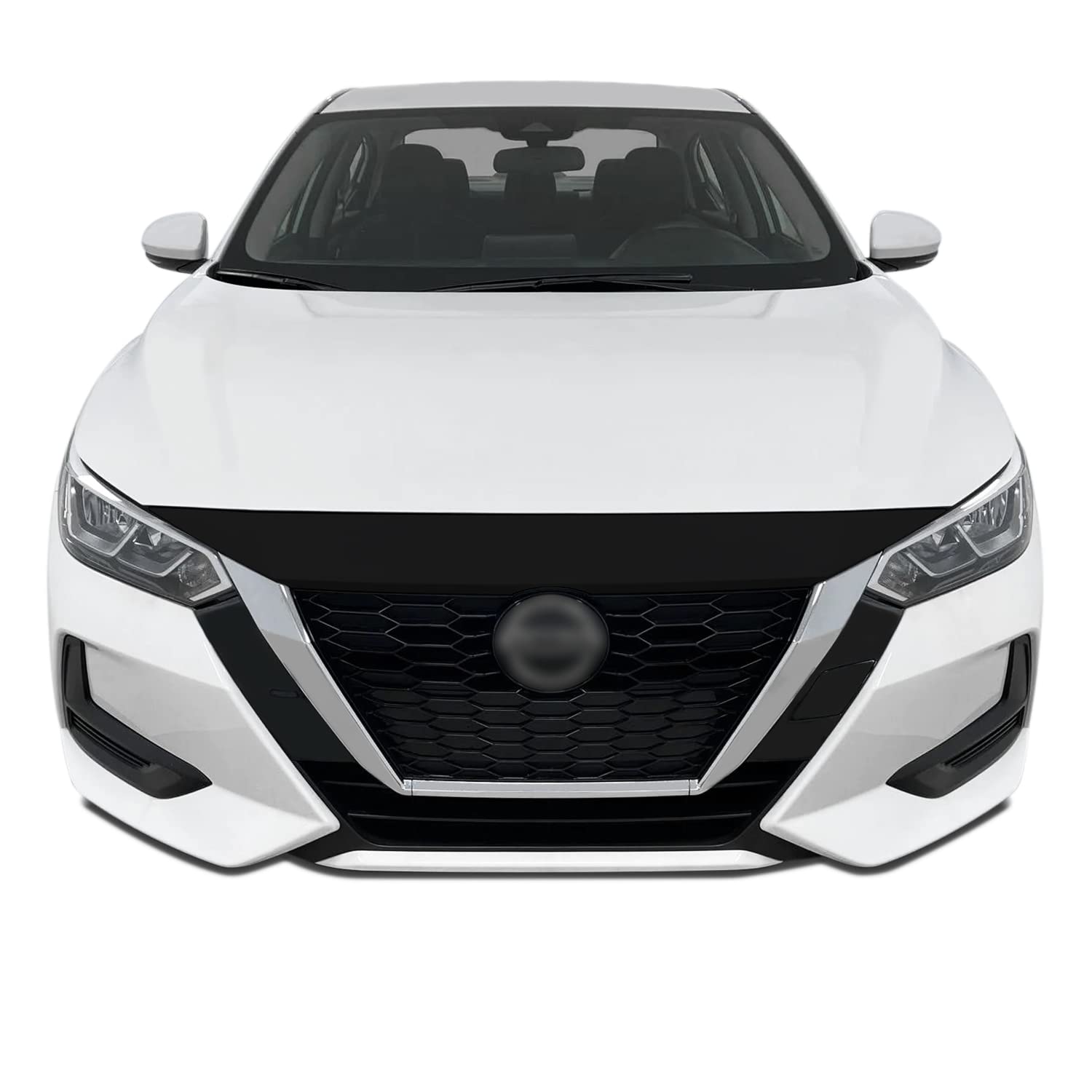 SlickMod Blackout Vinyl Overlay Kit for 2020-2022 Nissan Sentra - Front Bumper & Hood Cover in Satin Black | Easy DIY Installation, Car Customization & Protection Upgrade for Enhanced Style