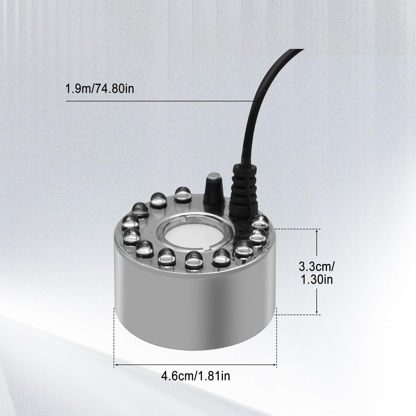 4 Sets Ultrasonic Mist Maker Fogger with LED Lights - Halloween Water Fountain Pond Fogger, Aluminum Humidifier for Indoor/Outdoor Use in Rockery, Vase, Birdbath & Home Decor