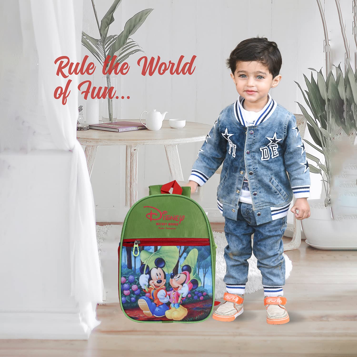 Disney Mickey Mouse Kids School Backpack for Boys & Girls - 2 Compartment Small Bookbag for Elementary Students | Lightweight Green School Bag for Daily Use, Travel & Outdoor Activities