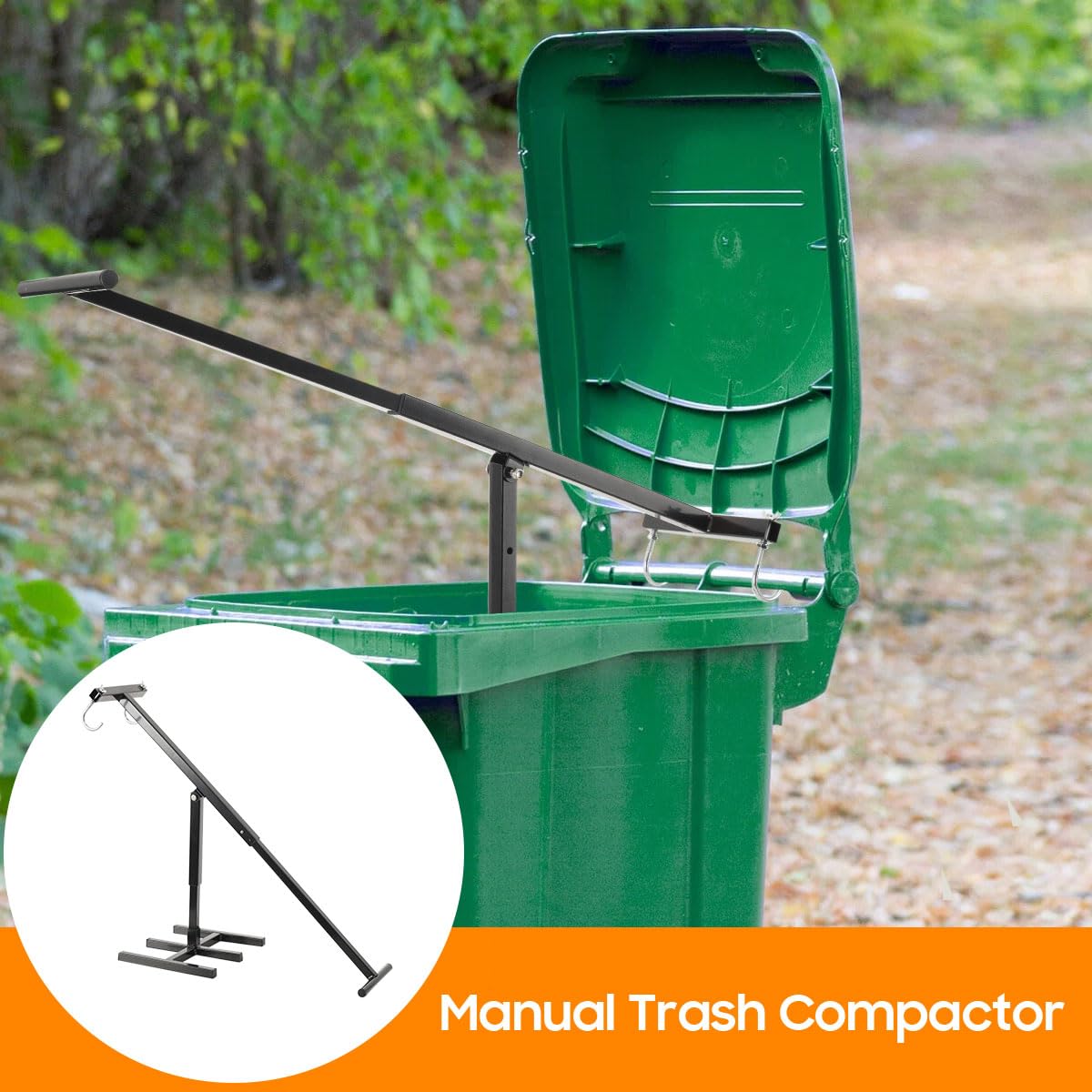 Manual Trash Can Compactor - Space Saving Kitchen & Household Waste Bin with Crushing Recycling Tool | Ideal for Small Kitchens, Apartments & Eco-Friendly Homes
