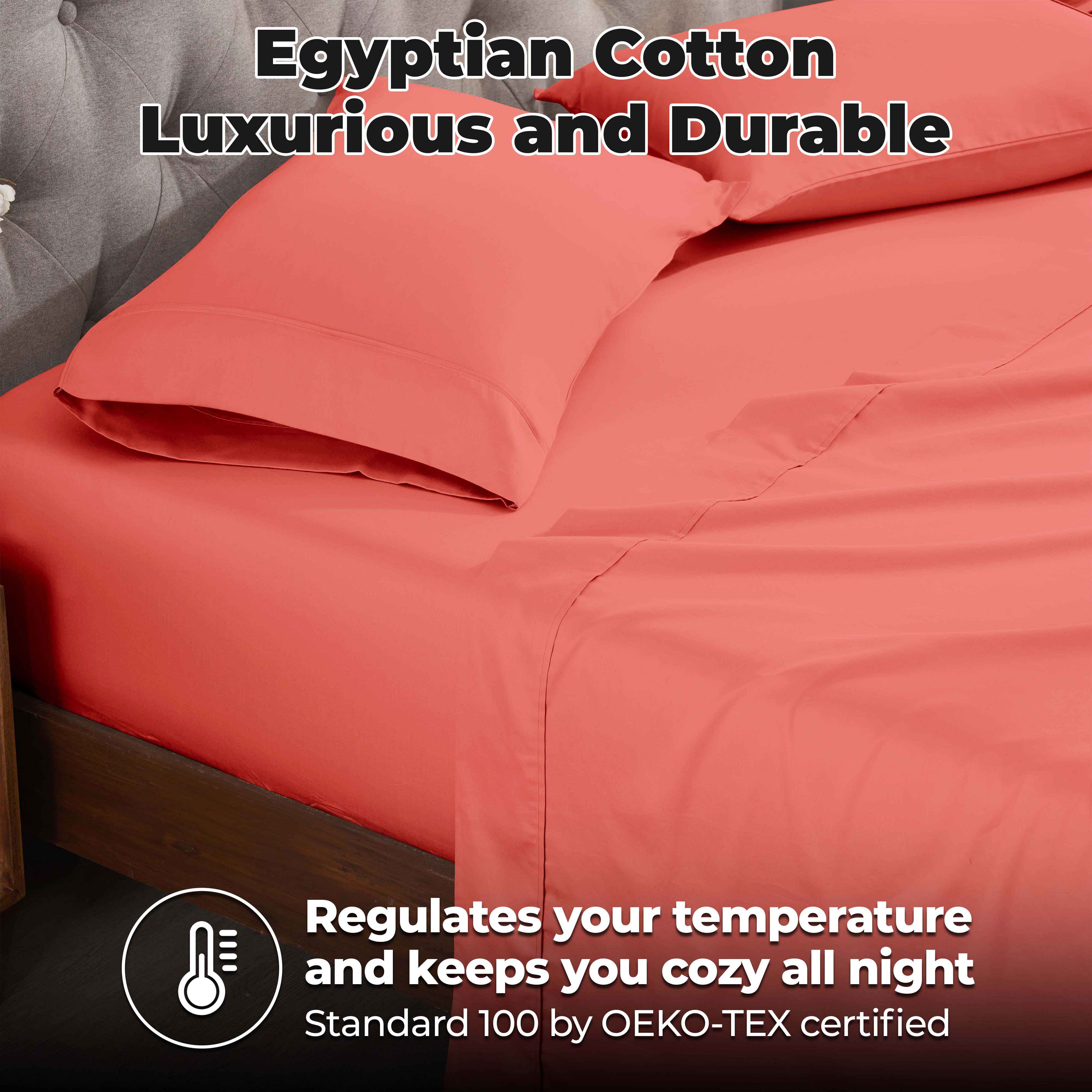 Premium 300 Thread Count Egyptian Cotton Bed Sheet Set - Soft, Breathable & Durable for Ultimate Comfort - Perfect for Luxury Bedrooms & Hotels