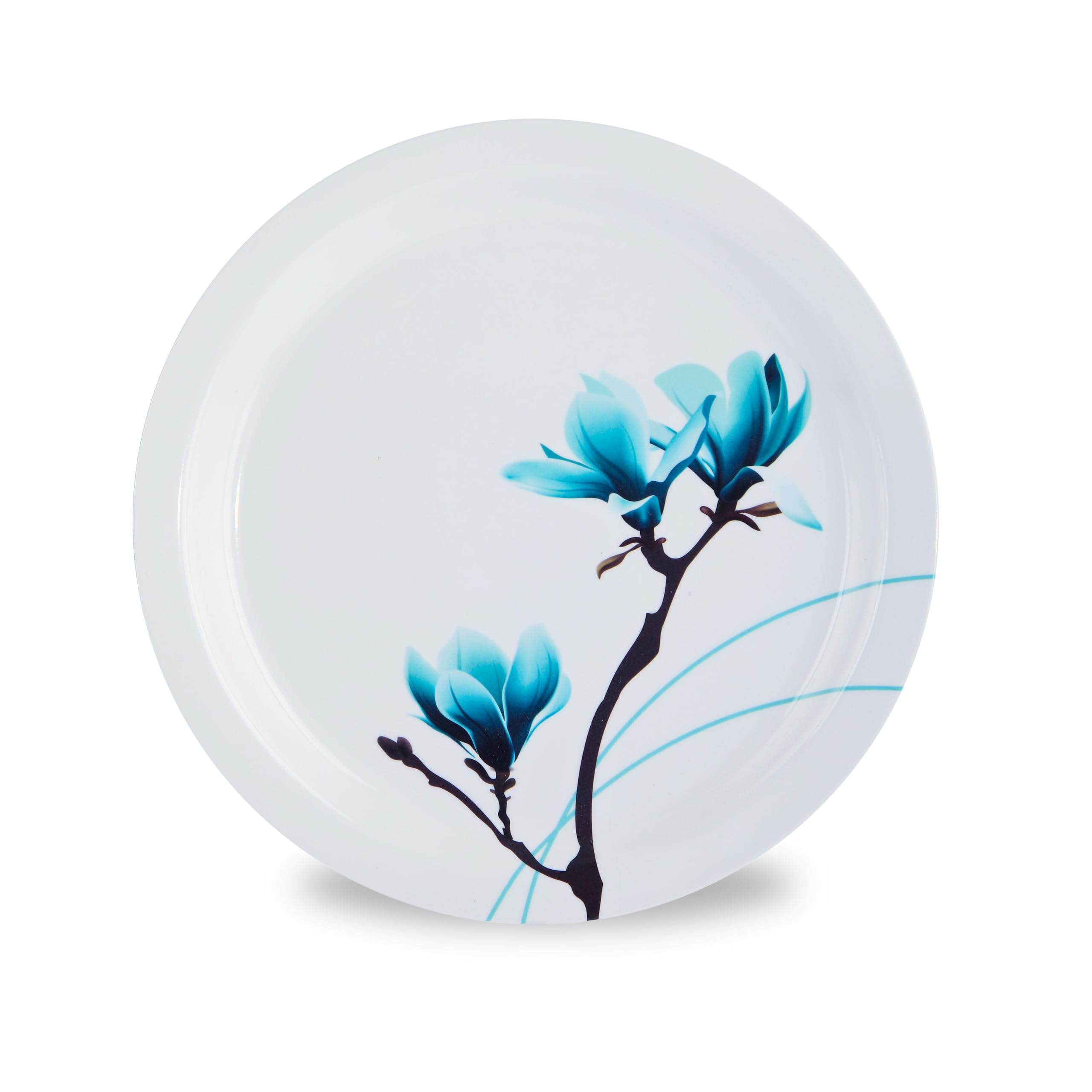 SKG ENTERPRISES 7-Inch Melamine Quarter Plates Set of 6 - Durable Break-Resistant Dishware for Snacks, Lunch & Dinner - Perfect for Home, Office & Restaurant Use - Sea Green Round Serving Plates - Ideal for Everyday Meals, Parties & Outdoor Dining