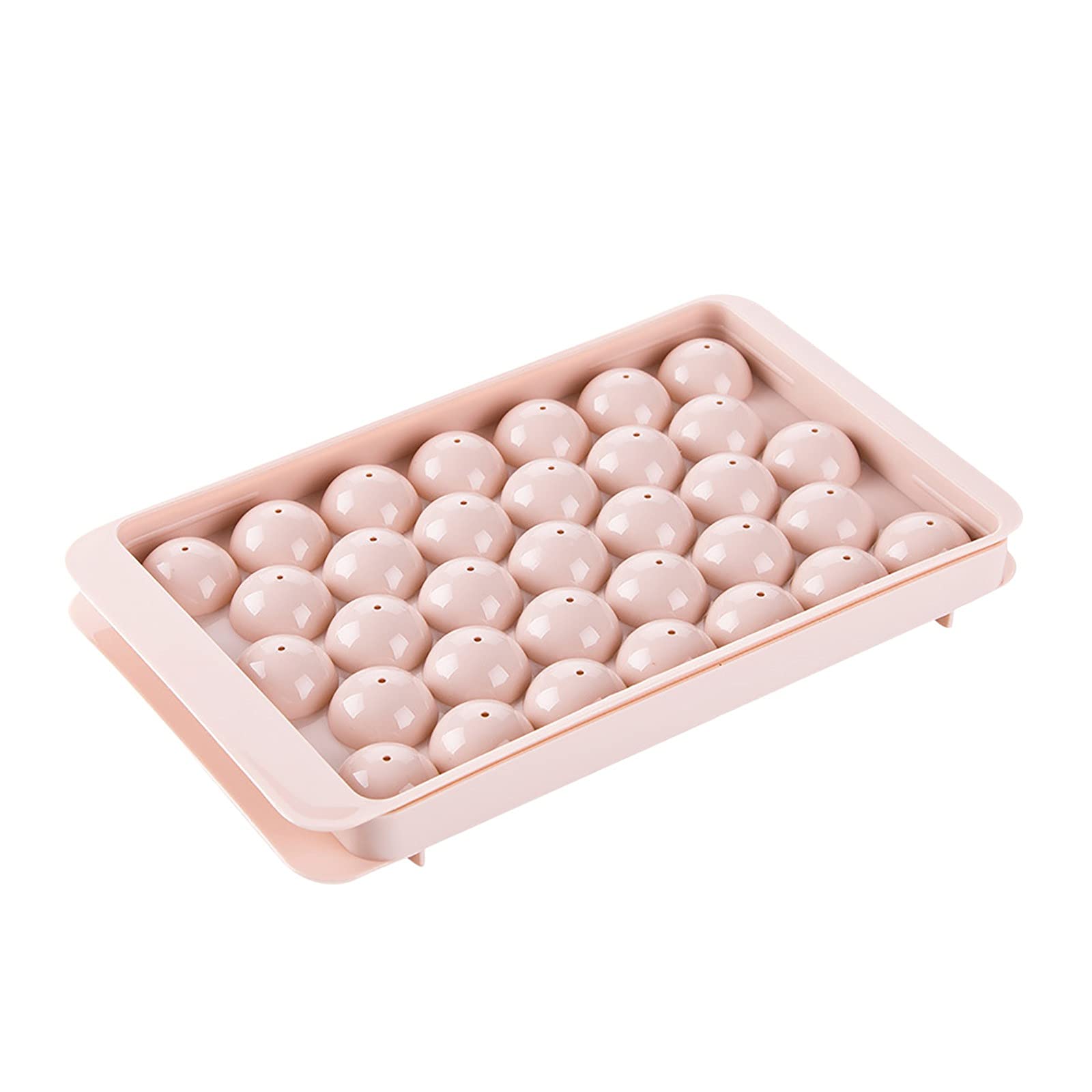 Round Silicone Ice Cube Mold with Cover - 33 Grids Creative Freezer Tray for Cocktails, Drinks & Party Decorations