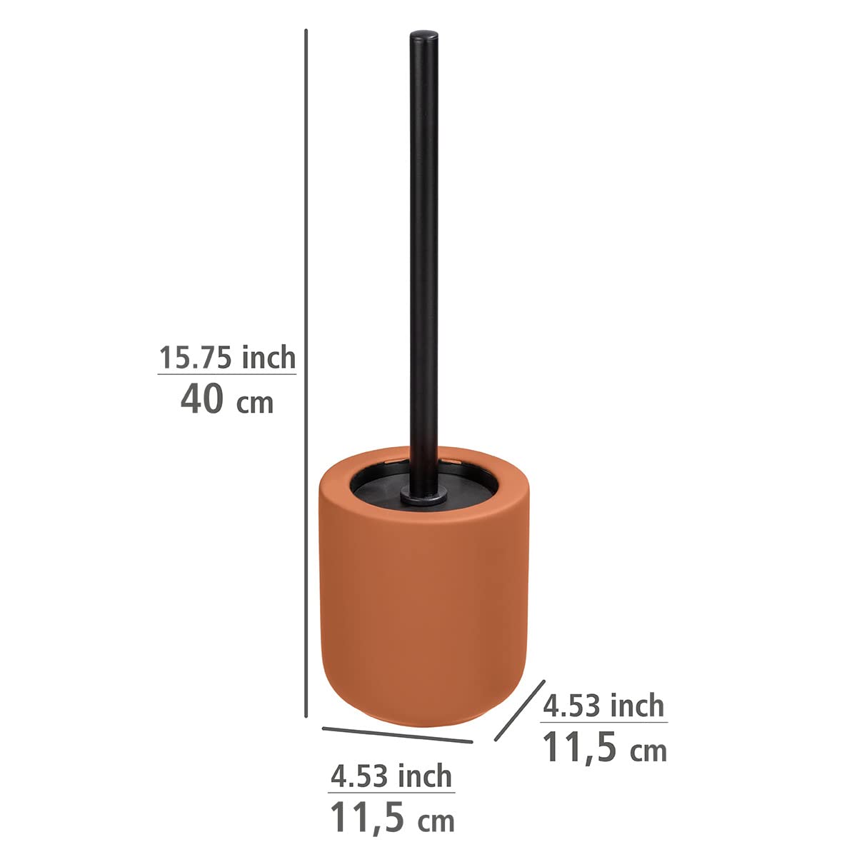 Avellino Terracotta Ceramic Toilet Brush and Holder Set - Rustic Bathroom Cleaning Tool for Modern Homes