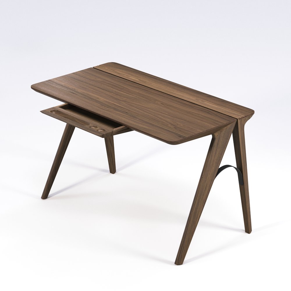 Wewood Bridge Desk - Solid Wood Modern Writing Desk for Home Office, Study & Workspace | Stylish & Durable Computer Desk for Small Spaces