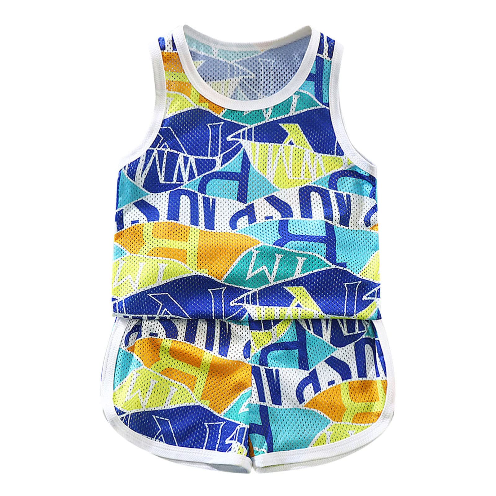 Boys' Summer Beach Outfits - Sleeveless Hoodie Top & Jogger Shorts 2-Piece Set | Toddler Casual Playwear for Outdoor Activities, Vacation & Poolside Fun