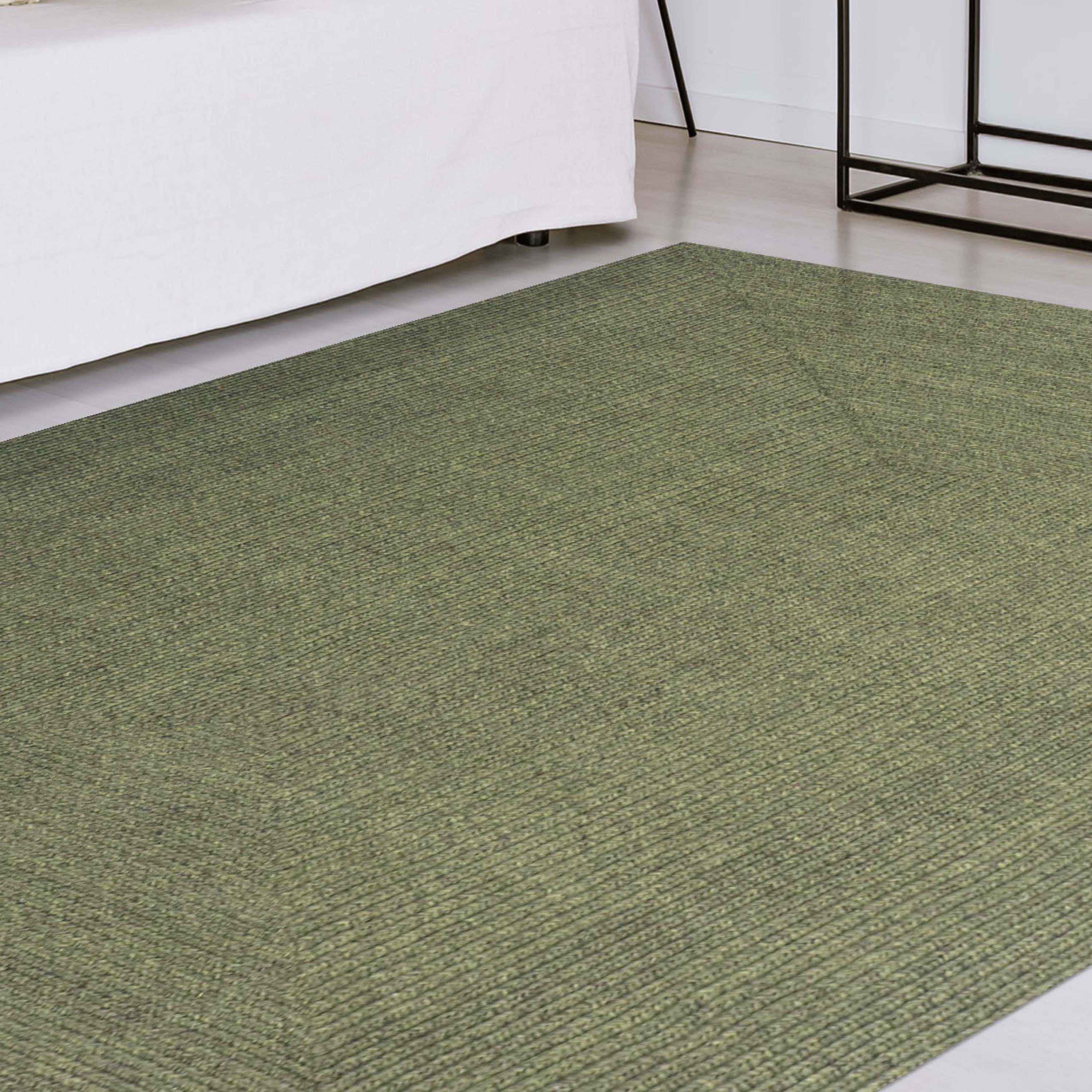 Bohemian Rectangle Braided Area Rug - Non-Slip Indoor Outdoor Rug for Living Room, Bedroom, Patio - Soft Woven Jute Natural Fiber Floor Mat for Home Decor