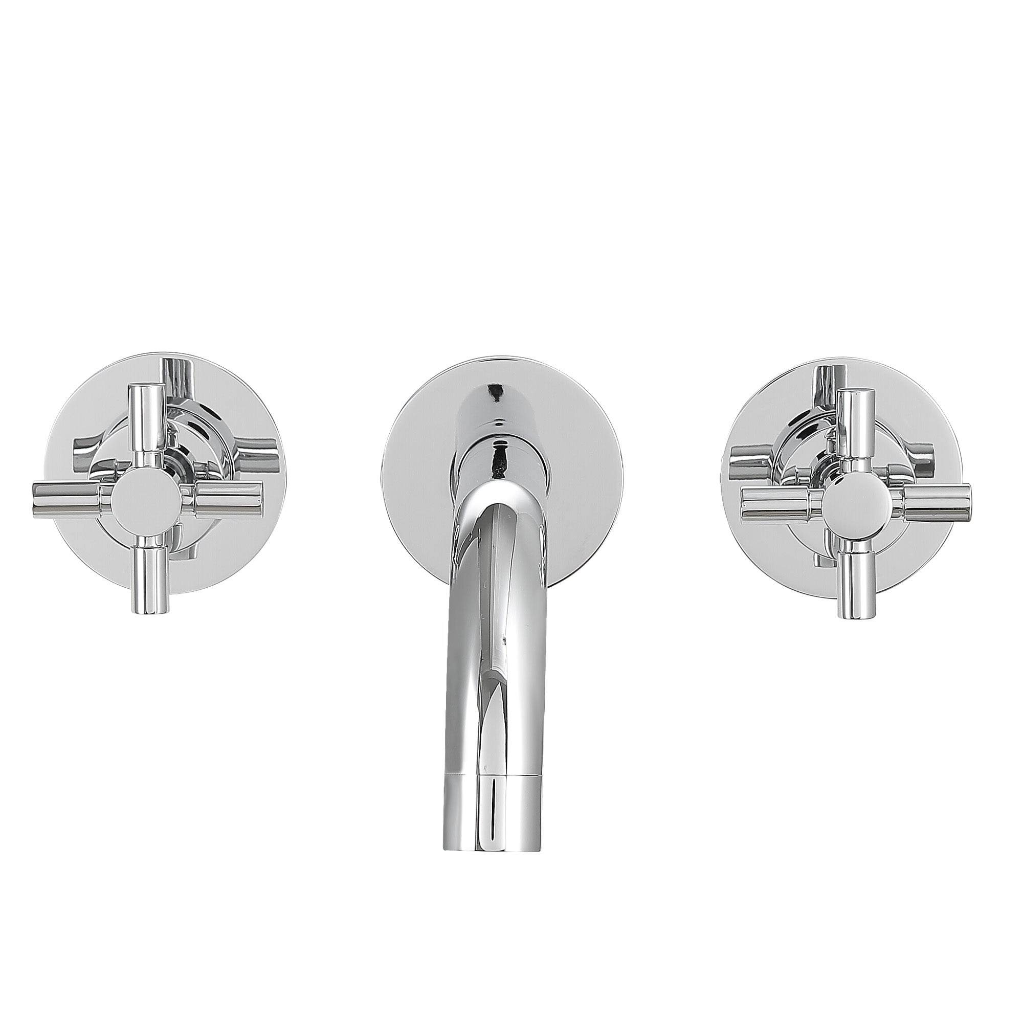 Ancona Prima Two Handle Wall Mounted Bathroom Faucet in Chrome - Modern Waterfall Spout for Vanity Sink, Powder Room & Guest Bath Installation