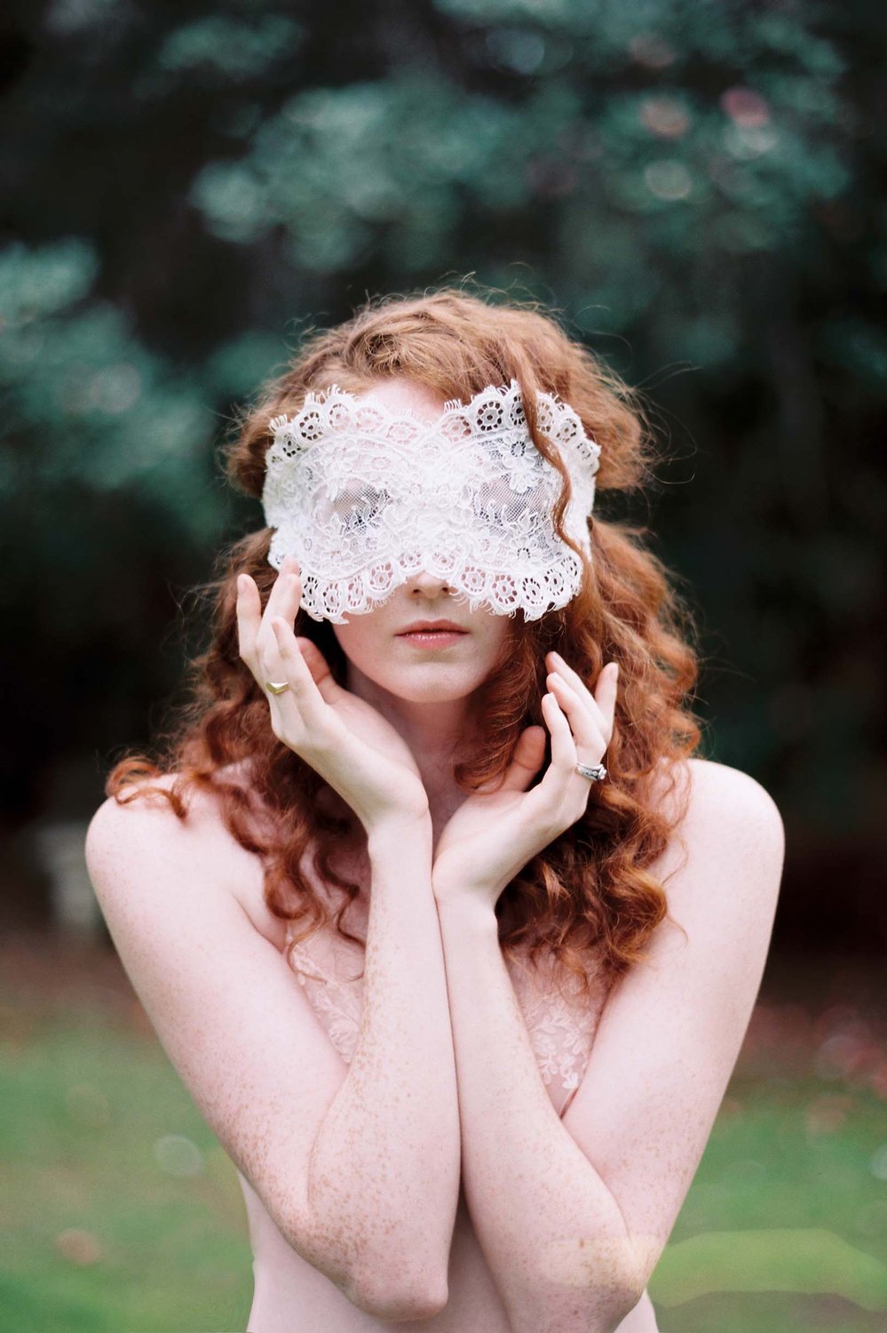 Rayna Alencon Lace Blindfold Venetian Sleep Mask for Women - Elegant Eye Cover in Ivory or Black - Perfect for Spa, Meditation, Travel & Sensual Play